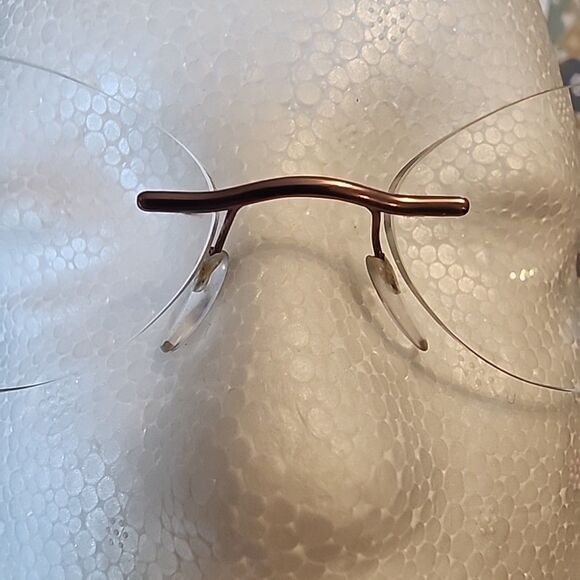 SILHOUETTE 7608 40 6057 17-140 Rimless Pink Beige Eyeglass Frame Plastic Oval - Picture 5 of 8